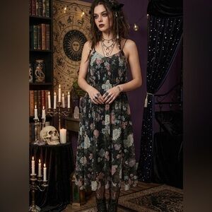 Young Edwardian by Arpeja vintage 70s boho hippie whimsigoth floral midi dress